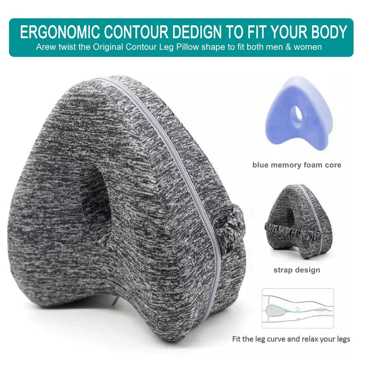 Ergonomic Orthopedic Leg Pillow – For Better Alignment & Pain Relief - WENLIK